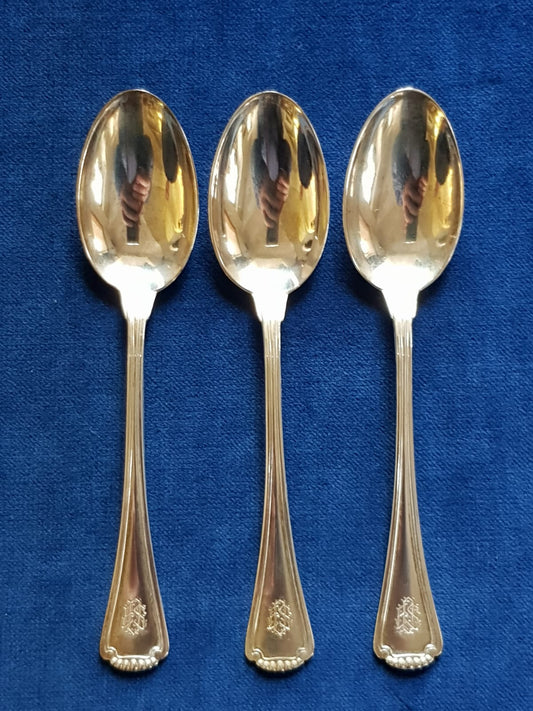 Set of 3 pcs of Antique Mocca 800 Silver Spoons, Germany, late 19th Century