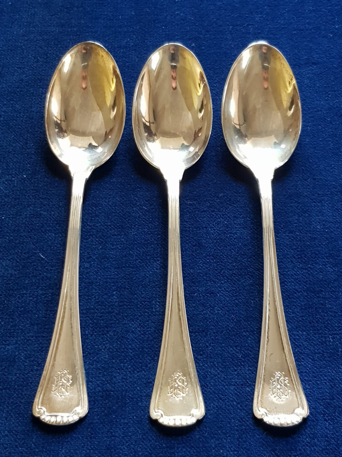 Set of 3 pcs of Antique Mocca 800 Silver Spoons, Germany, late 19th Century