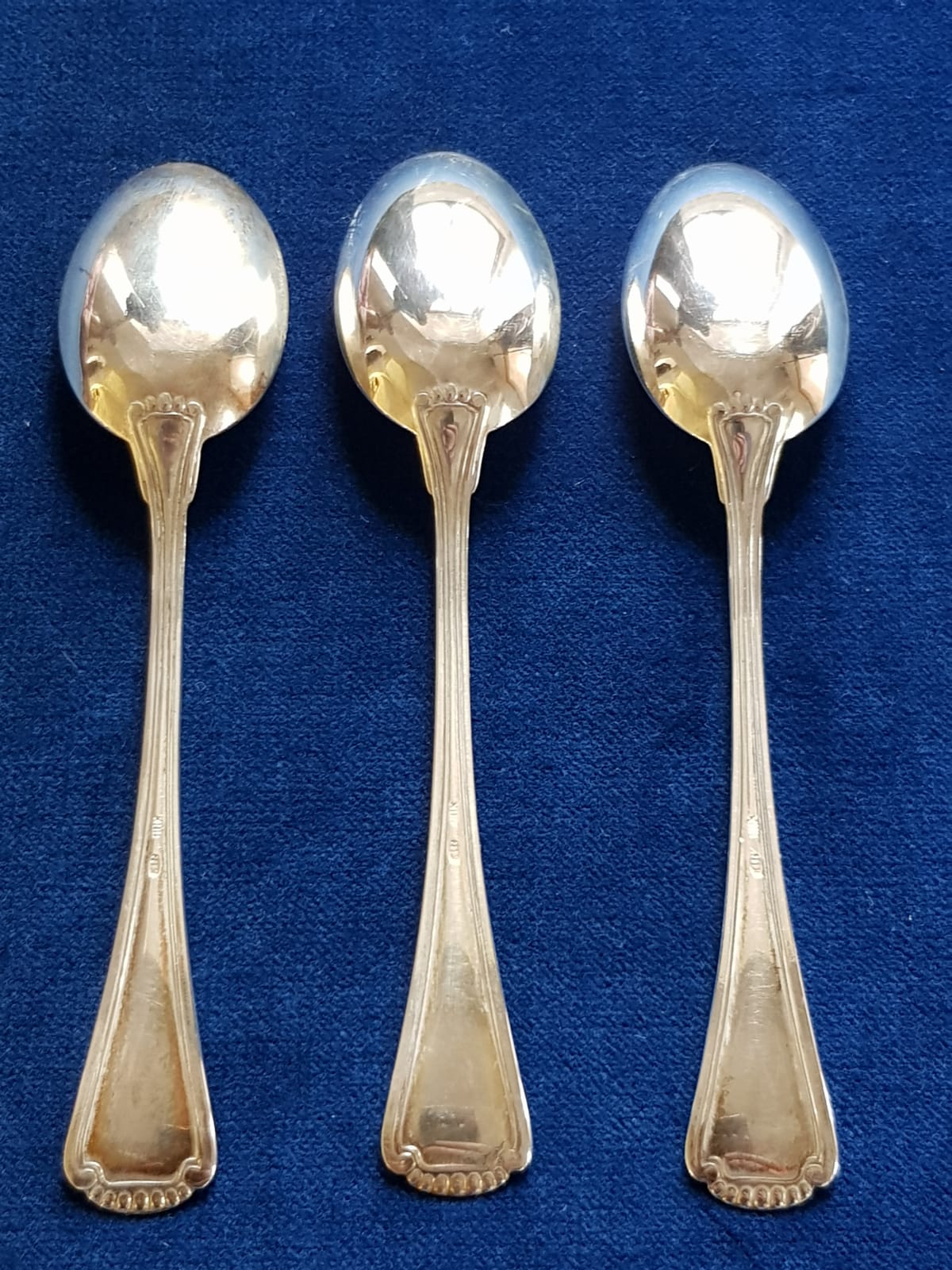 Set of 3 pcs of Antique Mocca 800 Silver Spoons, Germany, late 19th Century