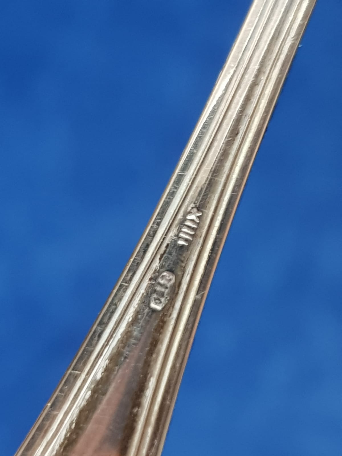 Set of 3 pcs of Antique Mocca 800 Silver Spoons, Germany, late 19th Century