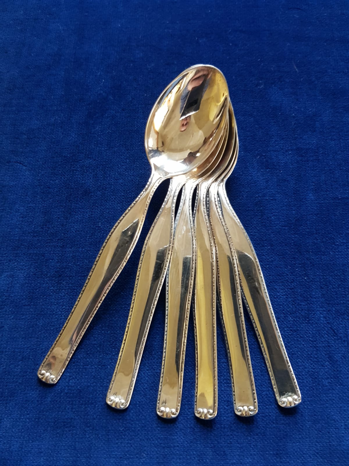 Set of 6 pcs of 800 Silver Teaspoons, Europe, late 19th Century