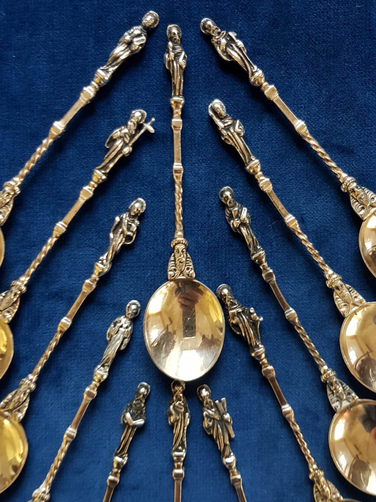 Antique Set of 12 pcs Silver Apostle Spoons, Holland, late 19th Century