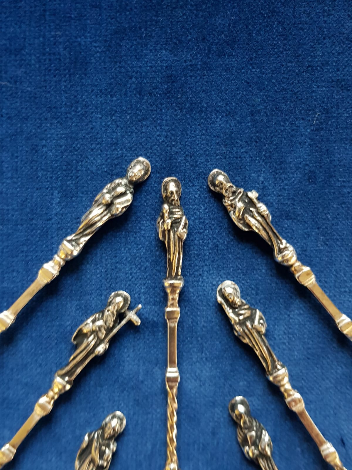 Antique Set of 12 pcs Silver Apostle Spoons, Holland, late 19th Century