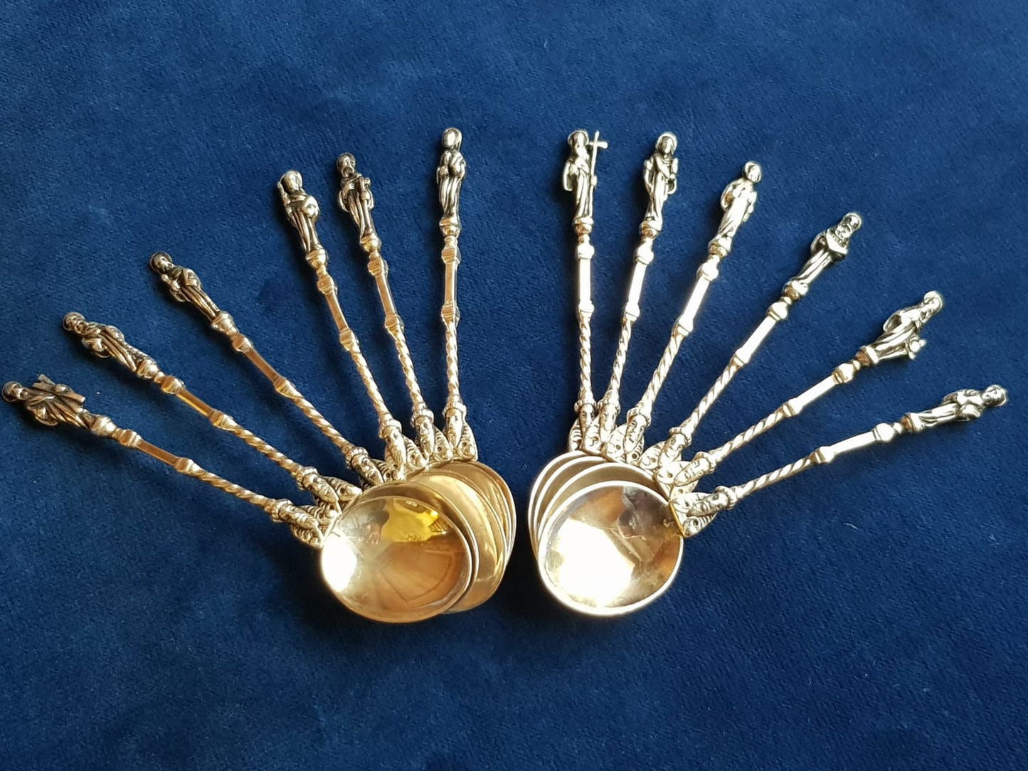 Antique Set of 12 pcs Silver Apostle Spoons, Holland, late 19th Century
