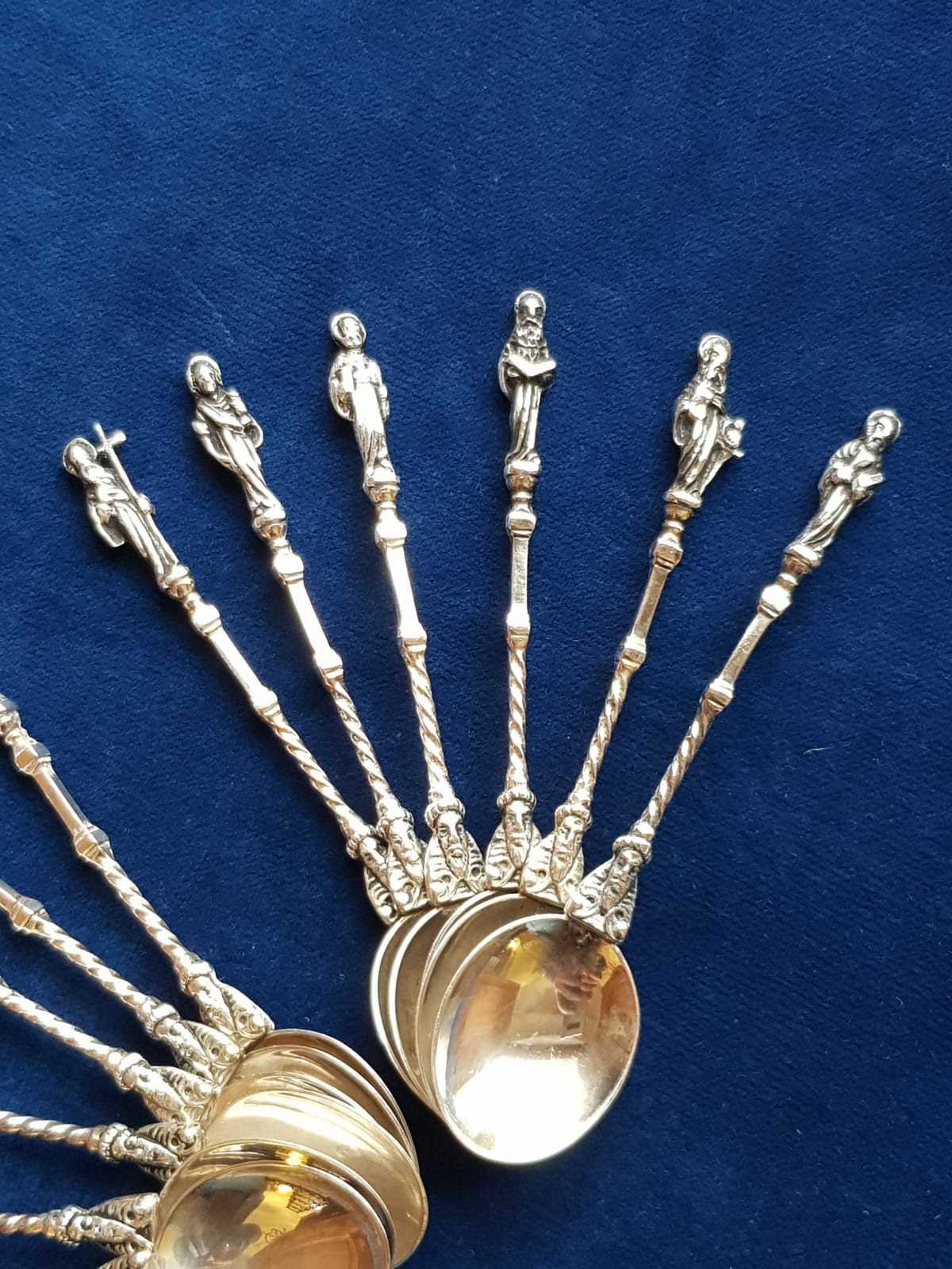 Antique Set of 12 pcs Silver Apostle Spoons, Holland, late 19th Century