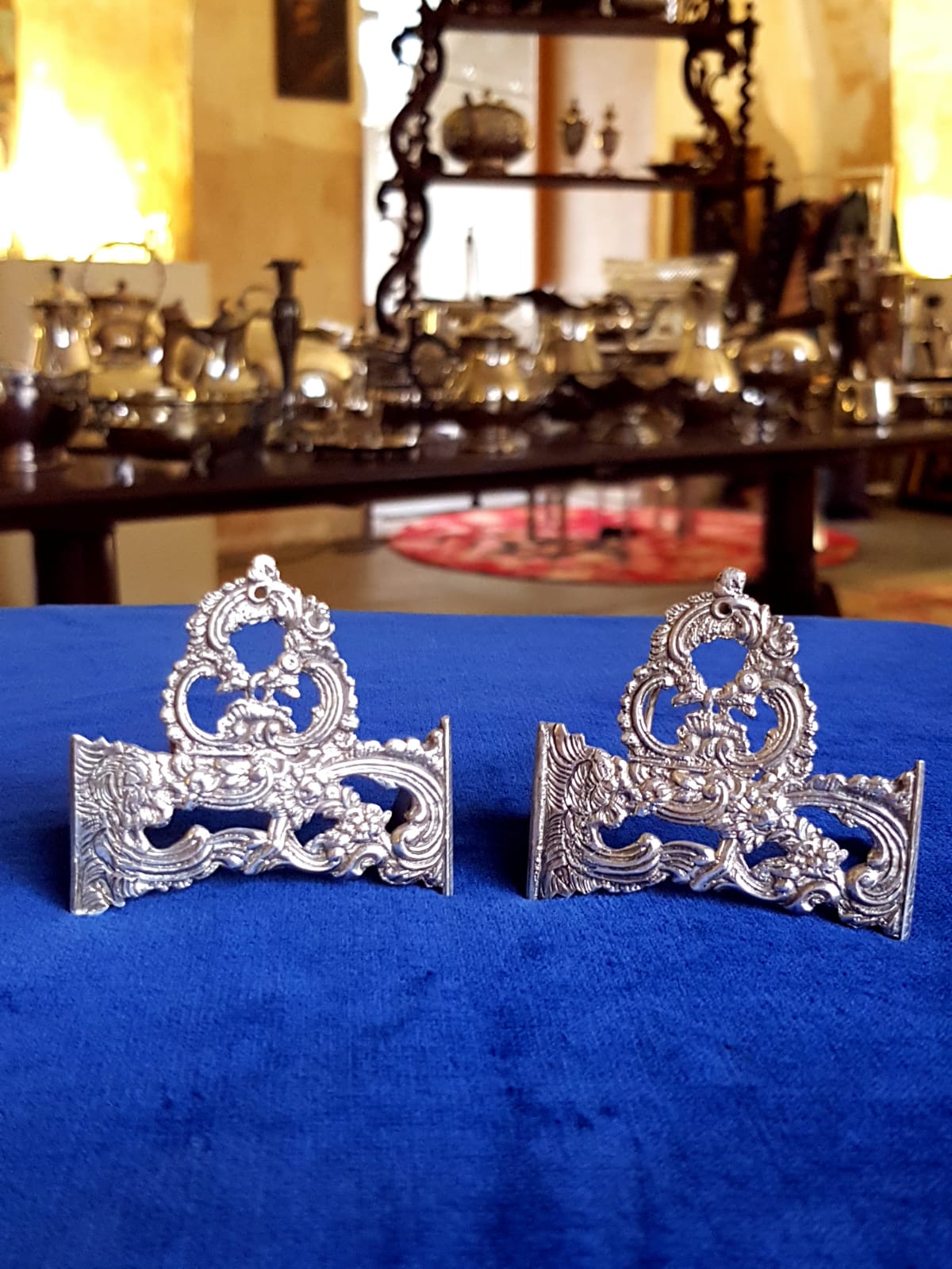 Set of 5 pcs Antique Silver Place Card Holders