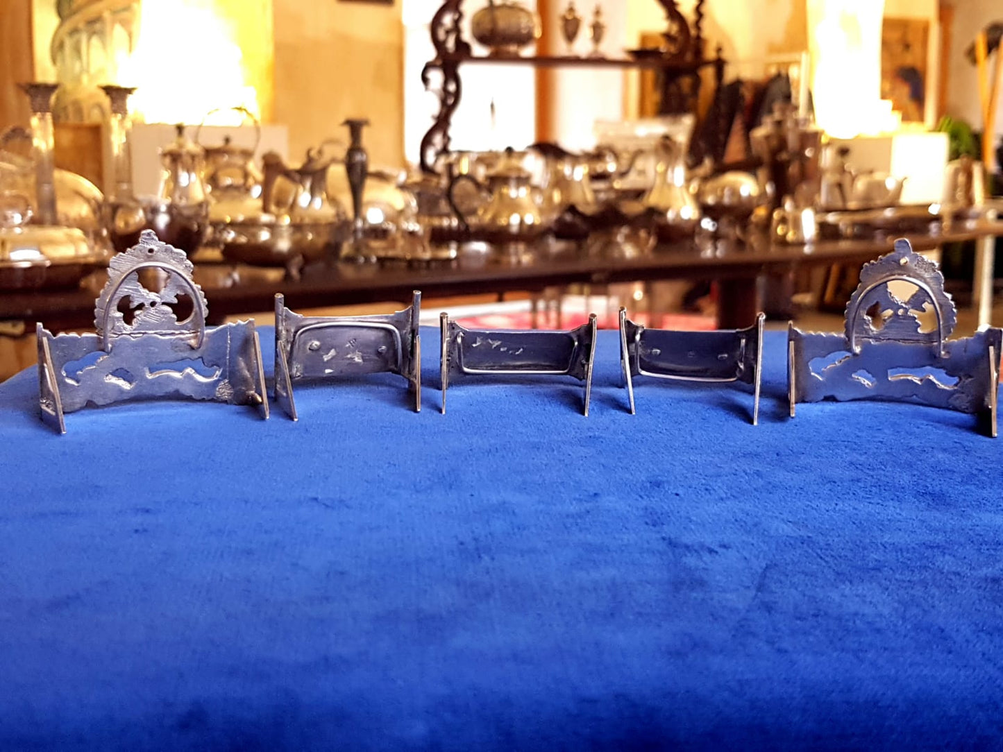 Set of 5 pcs Antique Silver Place Card Holders