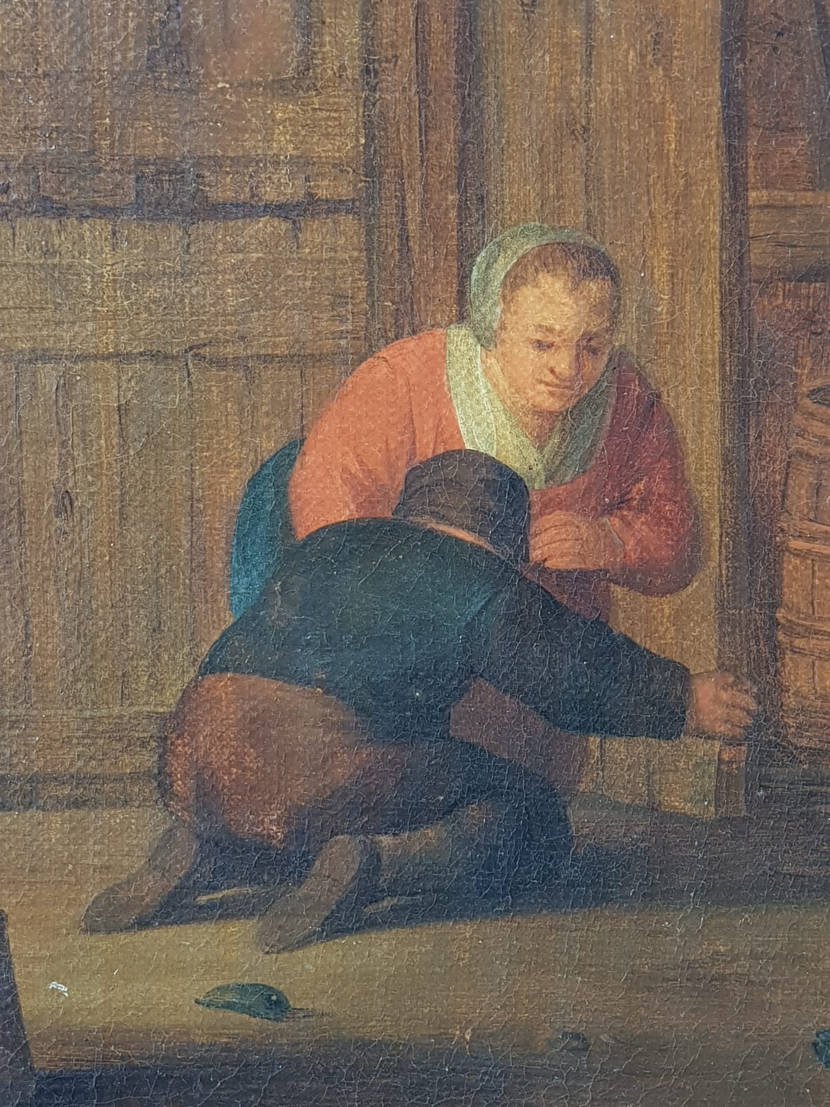 "A Tavern Scene with Drinkers and Smokers", Oil on Canvas, Framed, Dutch/Flemish School, 17th Century