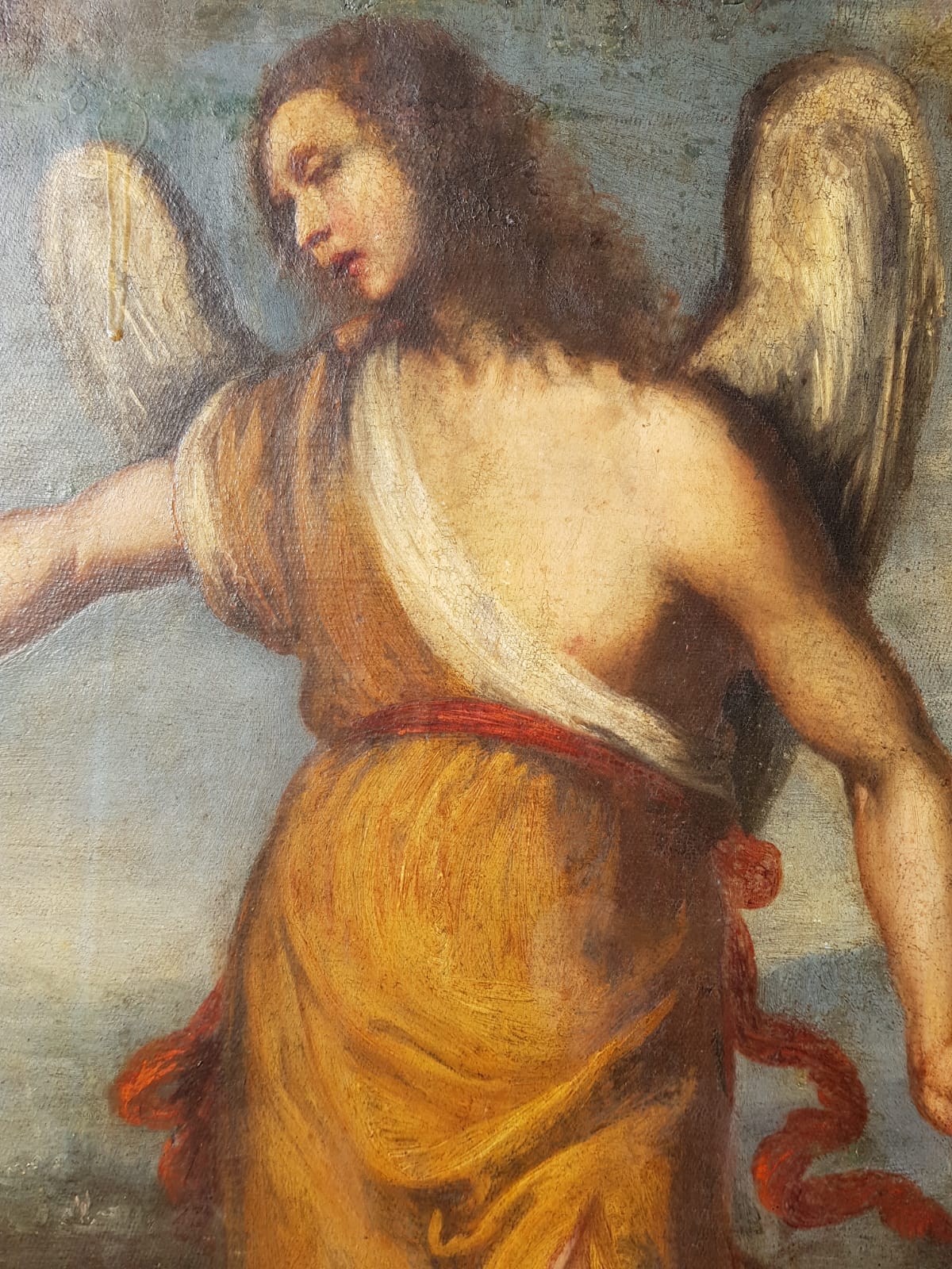 Hagar and The Angel, Oil on Canvas, Framed, Italian School, 17th Century