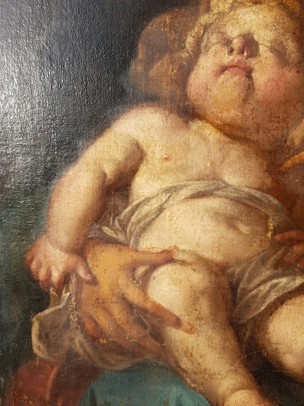 Madonna And Child, Oil On Canvas, Italian School, 17th Century