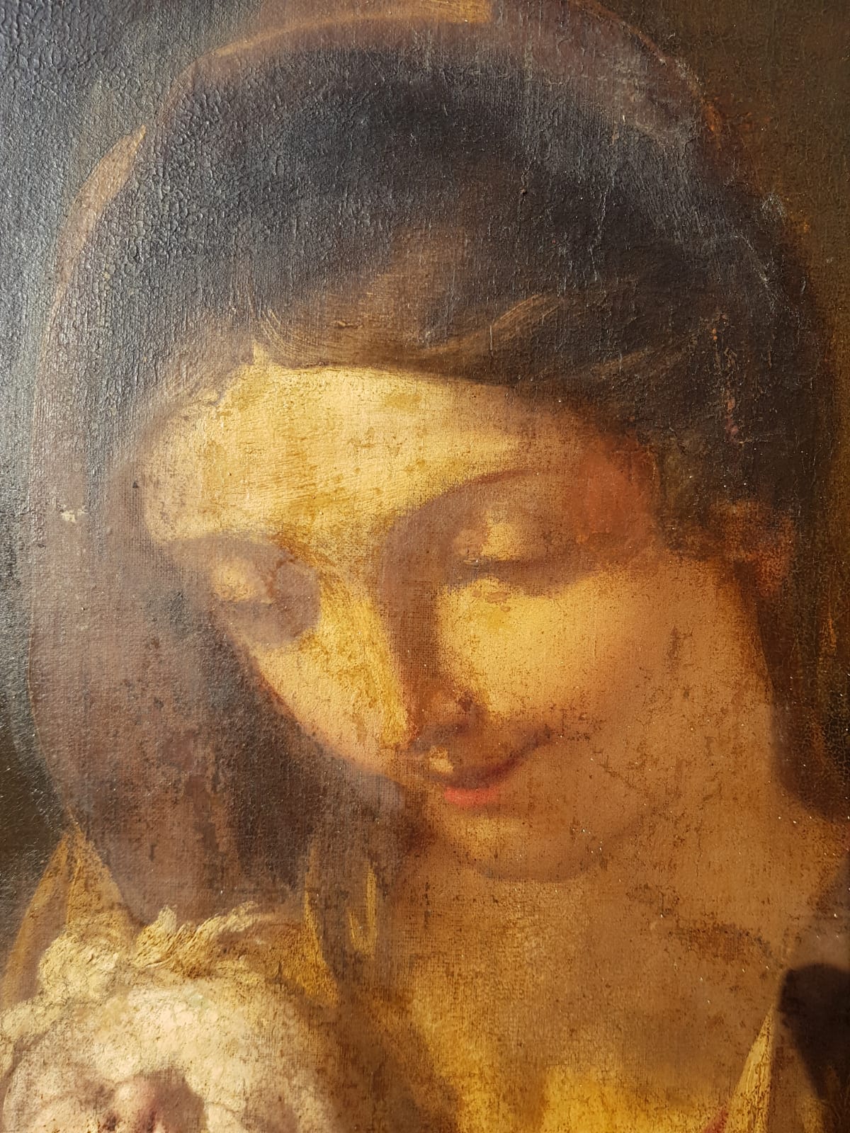 Madonna And Child, Oil On Canvas, Italian School, 17th Century