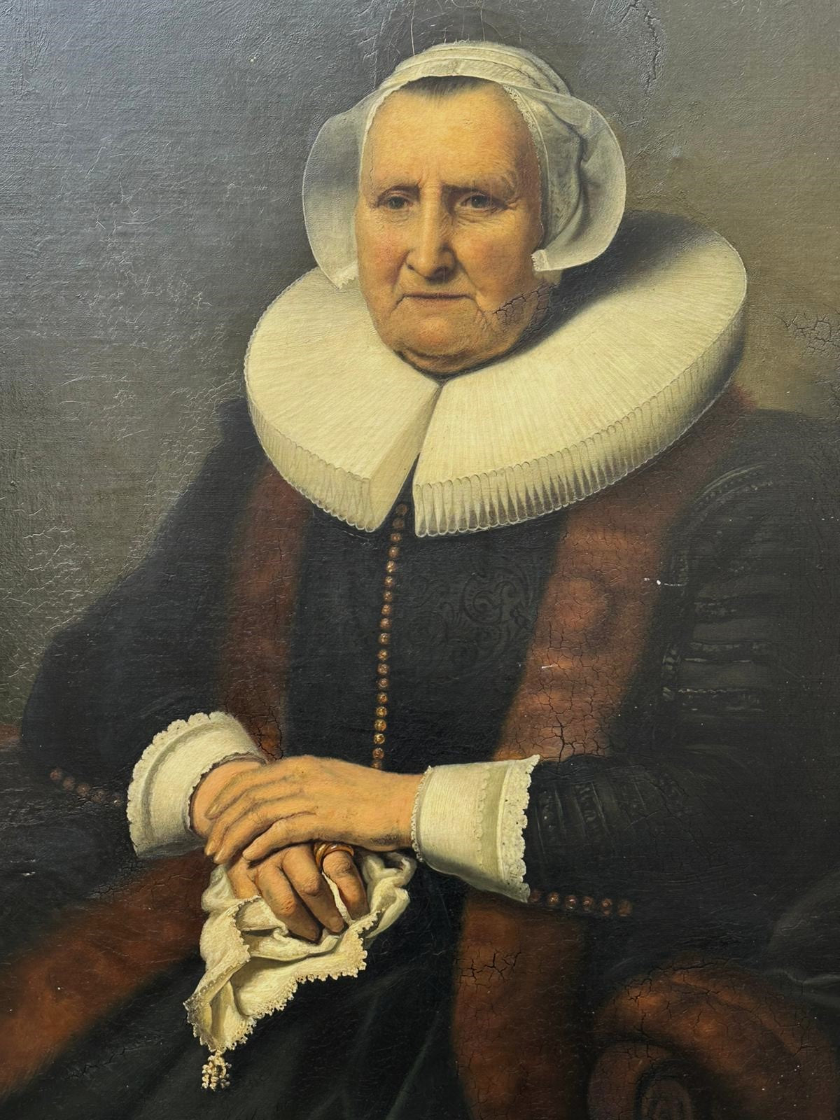 After Ferdinand Bol: A 19th-Century Oil on Canvas, Copy of Portrait of Elisabeth Bas