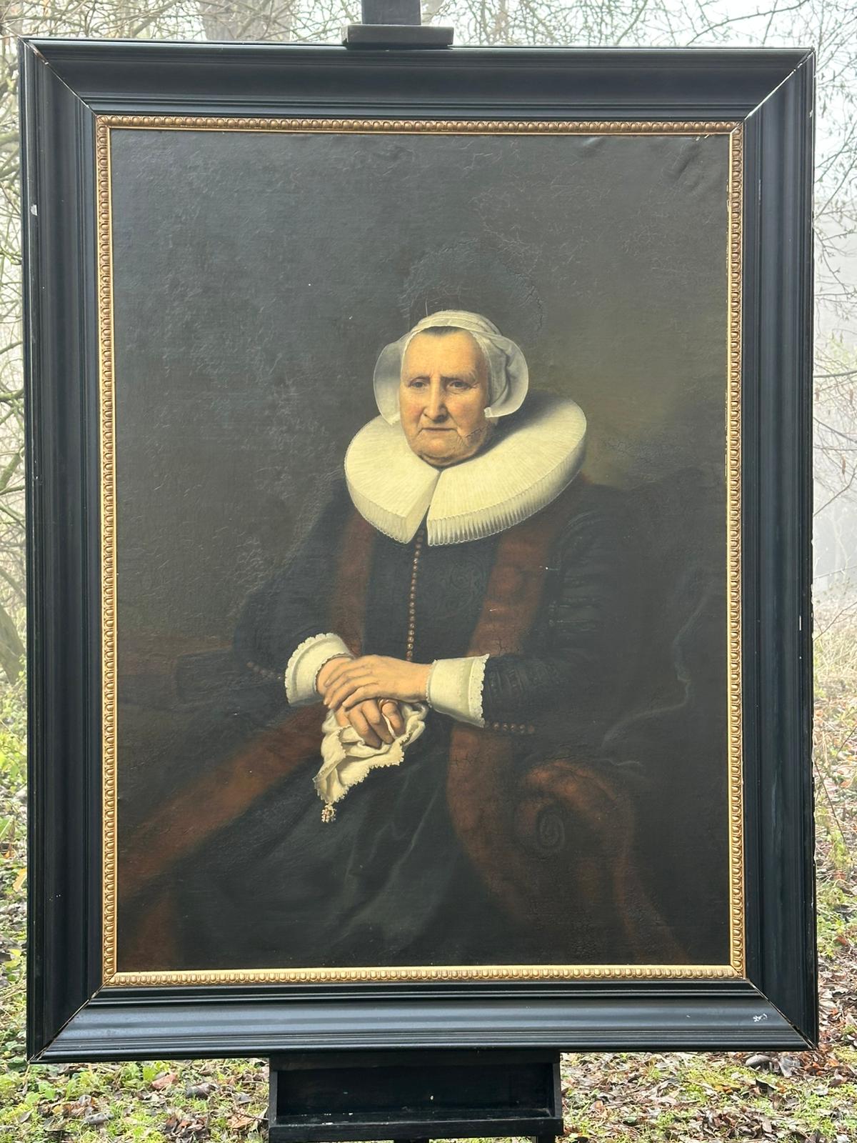 After Ferdinand Bol: A 19th-Century Oil on Canvas, Copy of Portrait of Elisabeth Bas