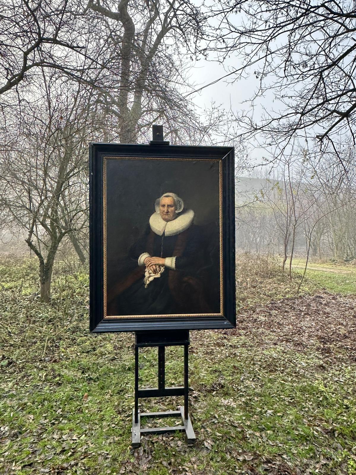 After Ferdinand Bol: A 19th-Century Oil on Canvas, Copy of Portrait of Elisabeth Bas