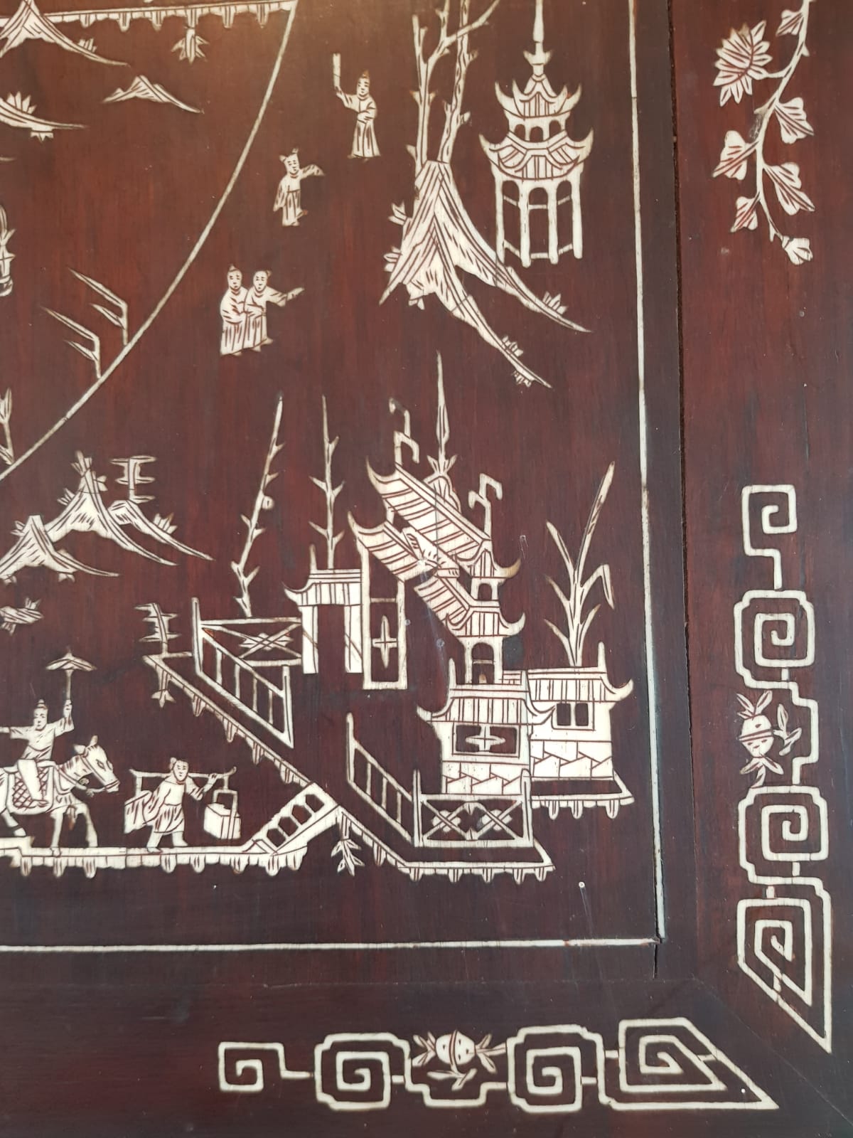 A Qing 19TH CENTURY CHINESE IVORY INLAID TWO TIER TABLE. 63 cm x 65 cm