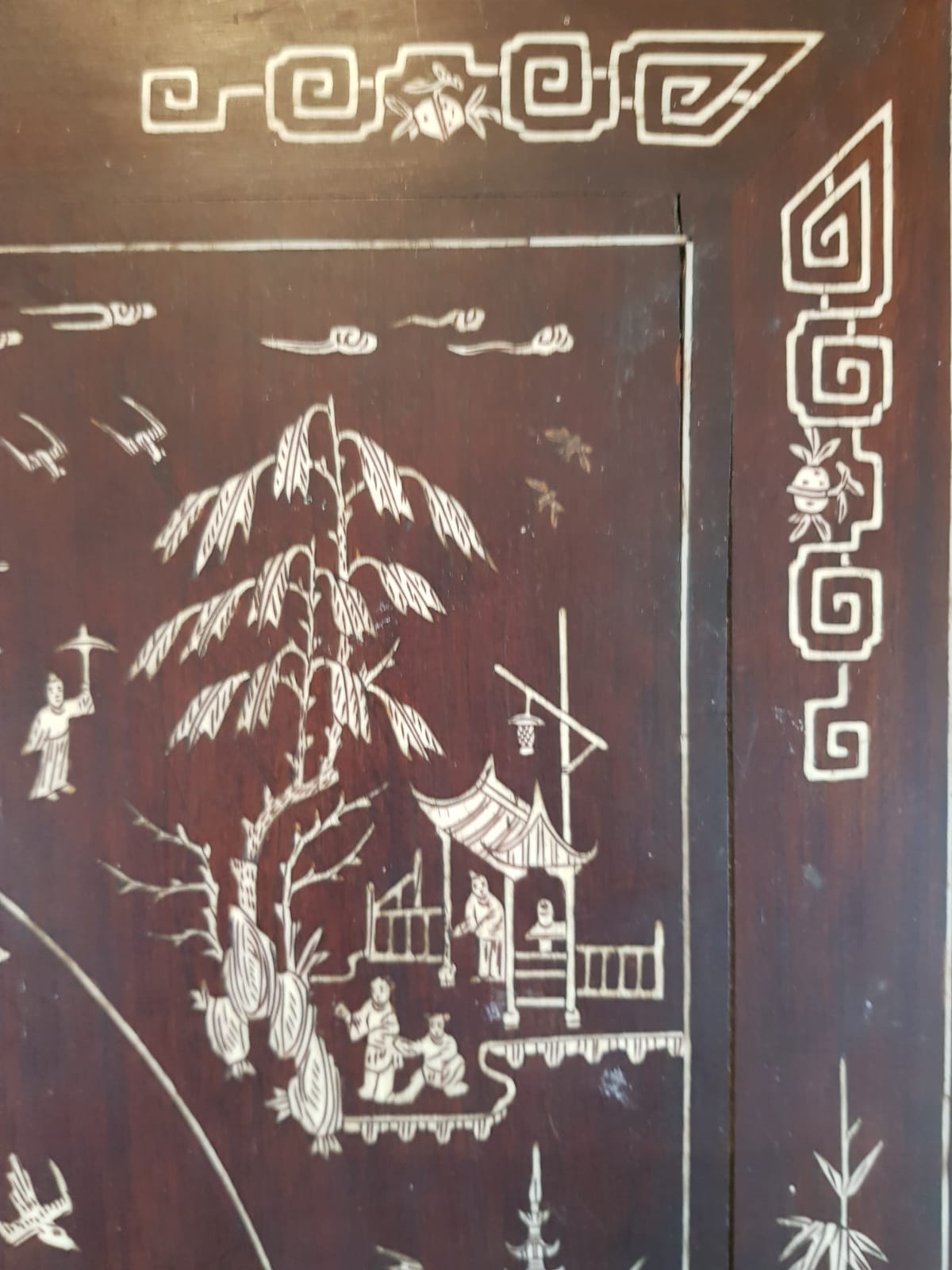 A Qing 19TH CENTURY CHINESE IVORY INLAID TWO TIER TABLE. 63 cm x 65 cm