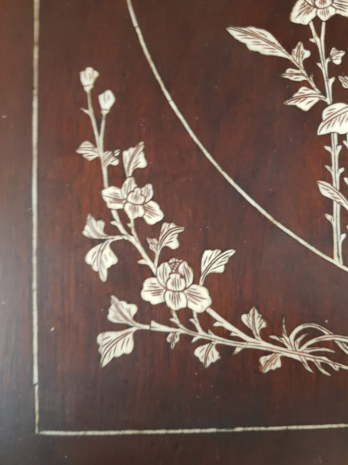 A Qing 19TH CENTURY CHINESE IVORY INLAID TWO TIER TABLE. 63 cm x 65 cm