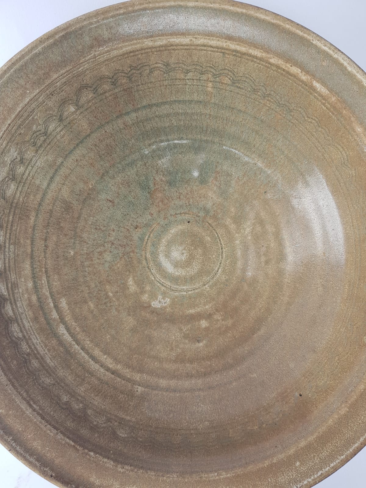 Antique 15th Century Thai Sawankhalok Celadon Bowl – Carved Lotus Design – Sukhothai Era