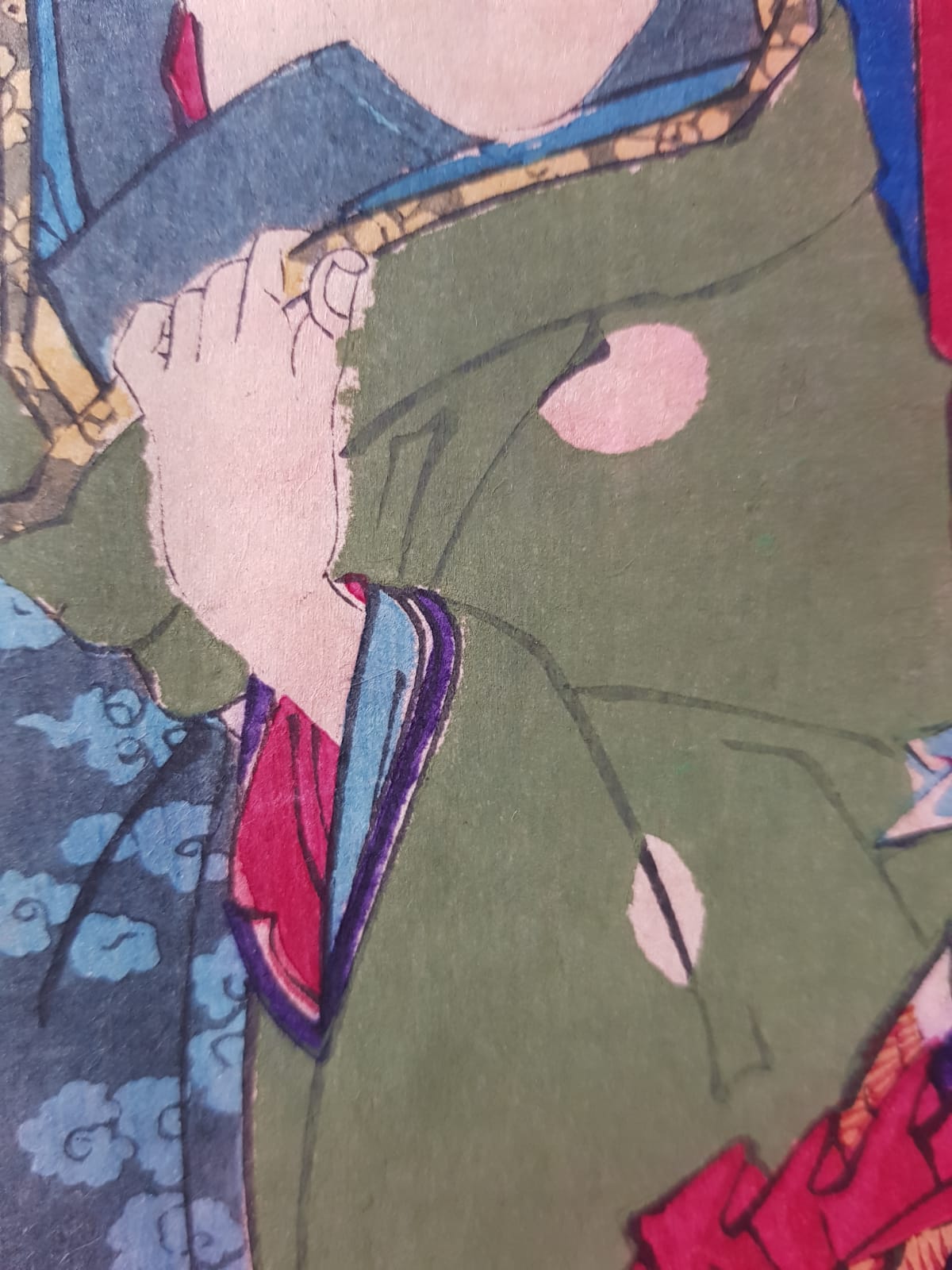 Antique Ukiyo-e Triptych by Toyohara Kunichika: Ichikawa Danjuro IX as Watonai in Kokusen'ya Gassen