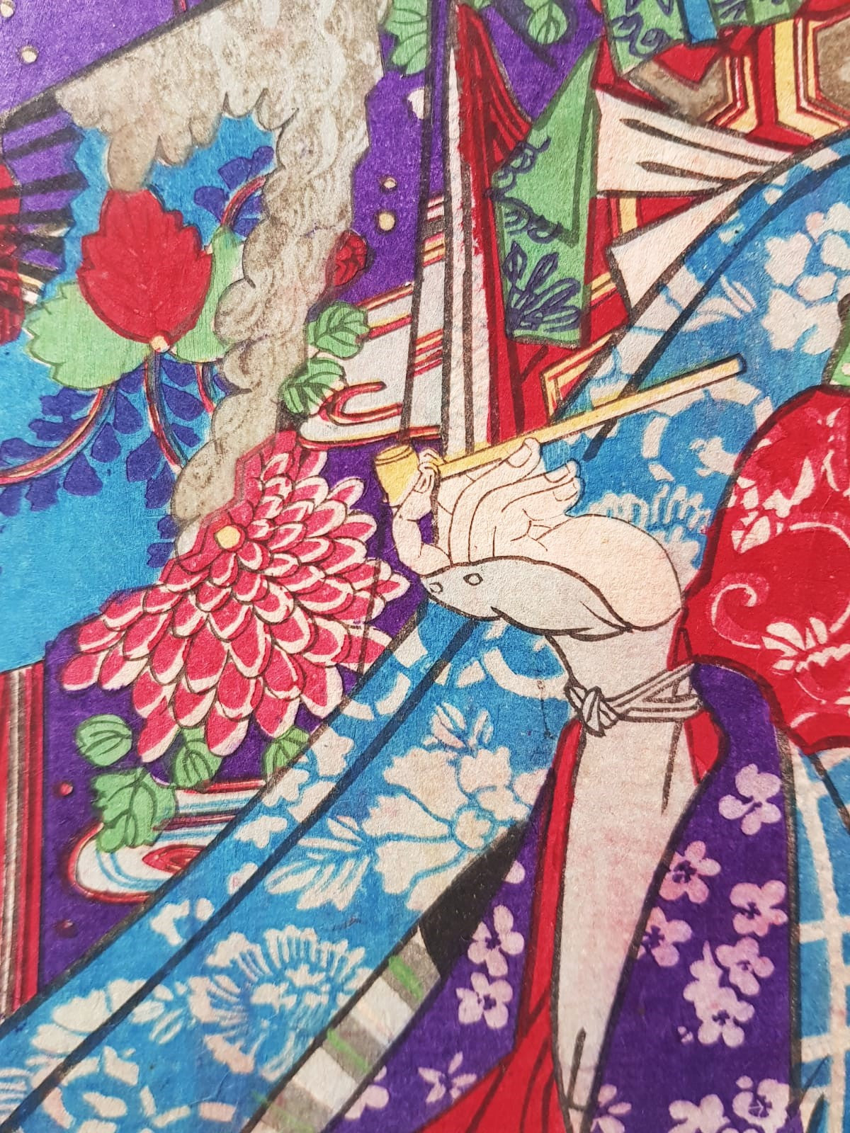 Toyohara Kunichika (1835–1900) - Parody of Six Brave Women Warriors, Triptych, Ukiyo-e 1884 Woodblock, Meji Period