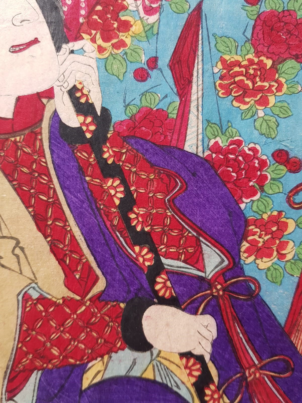 Toyohara Kunichika (1835–1900) - Parody of Six Brave Women Warriors, Triptych, Ukiyo-e 1884 Woodblock, Meji Period