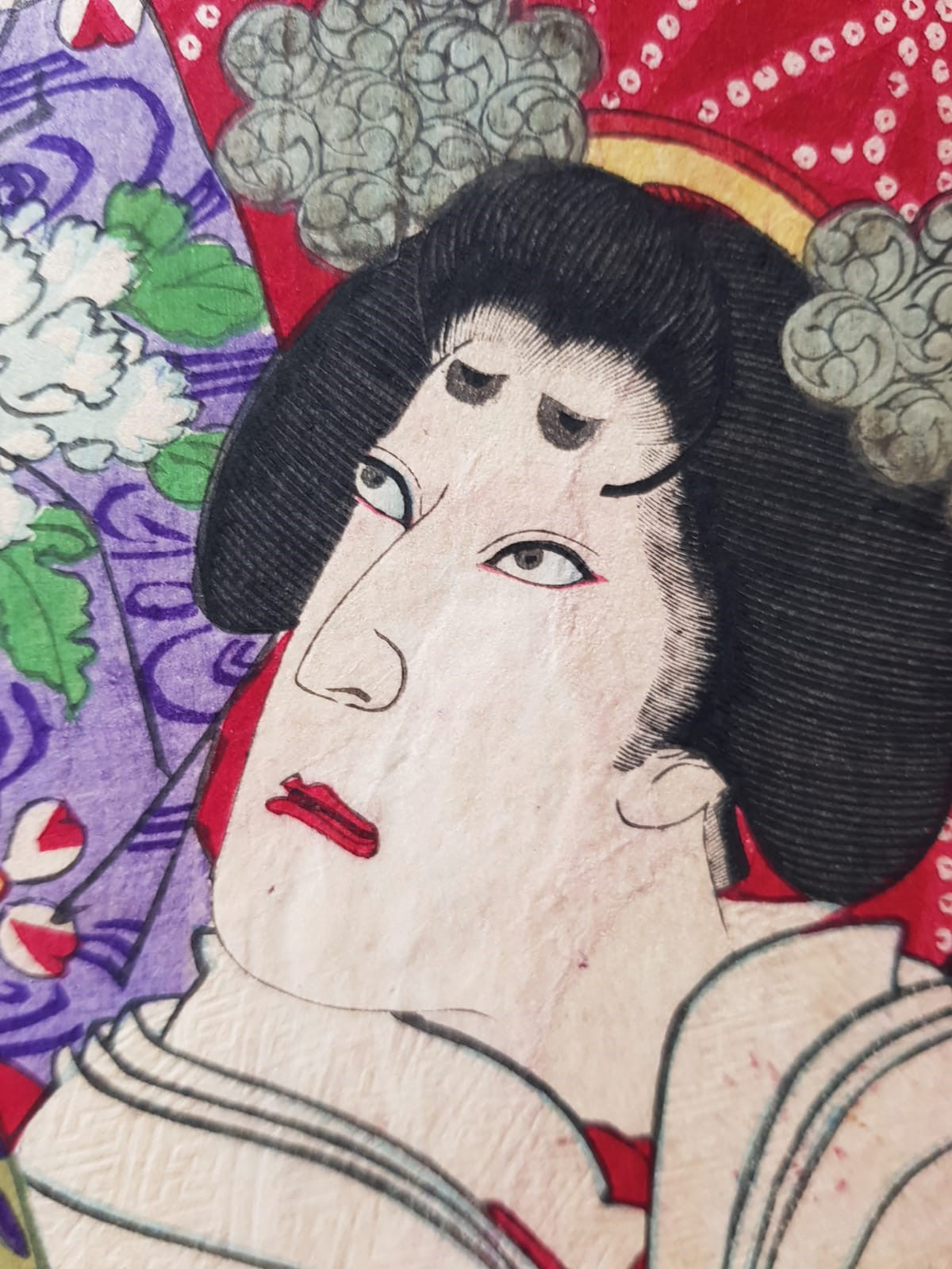 Toyohara Kunichika (1835–1900) - Parody of Six Brave Women Warriors, Triptych, Ukiyo-e 1884 Woodblock, Meji Period