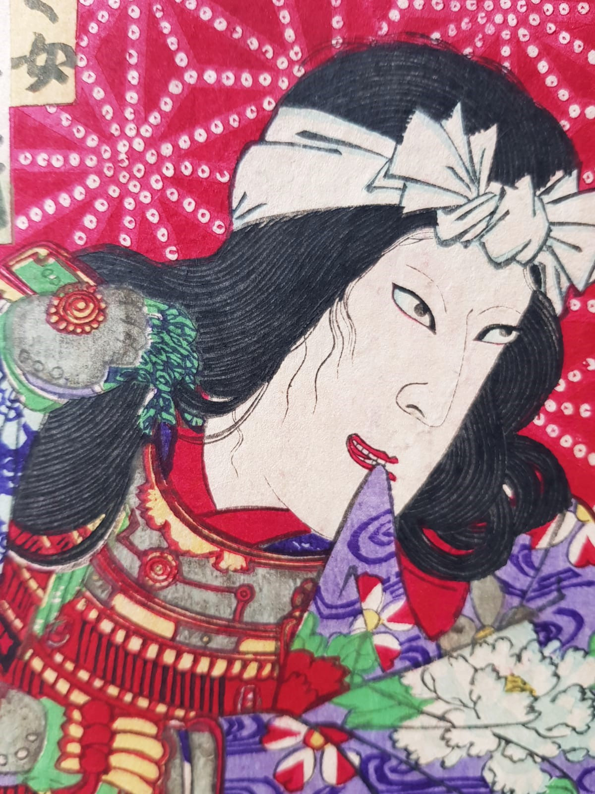 Toyohara Kunichika (1835–1900) - Parody of Six Brave Women Warriors, Triptych, Ukiyo-e 1884 Woodblock, Meji Period