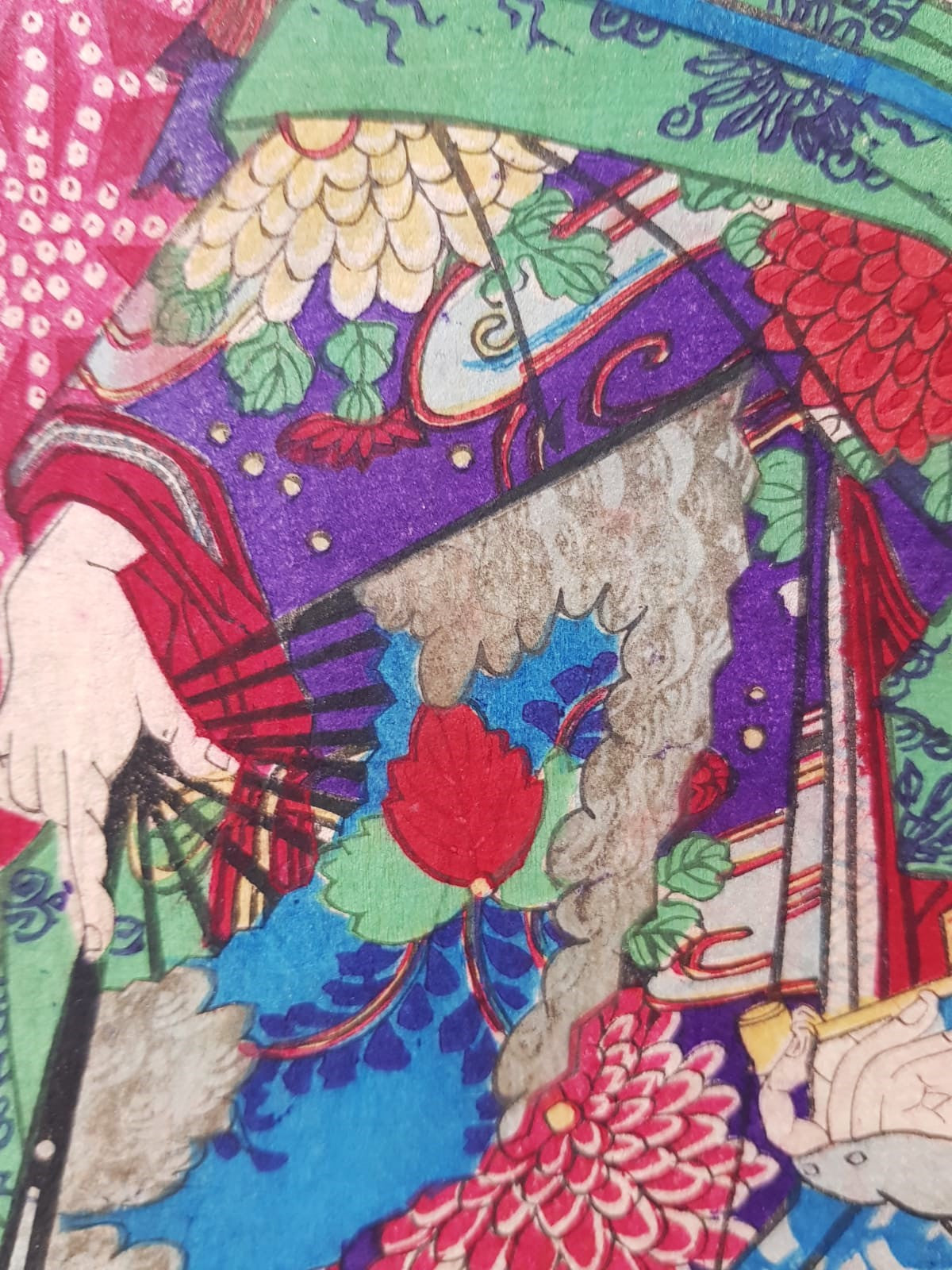 Toyohara Kunichika (1835–1900) - Parody of Six Brave Women Warriors, Triptych, Ukiyo-e 1884 Woodblock, Meji Period