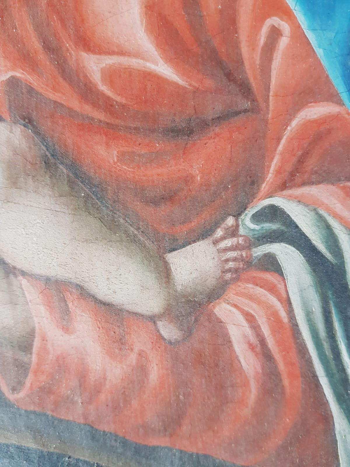 Antique 19th Century Bohemian "Mariahilf" Madonna & Child, after LUcas Cranach, Oil Painting, dated 1837