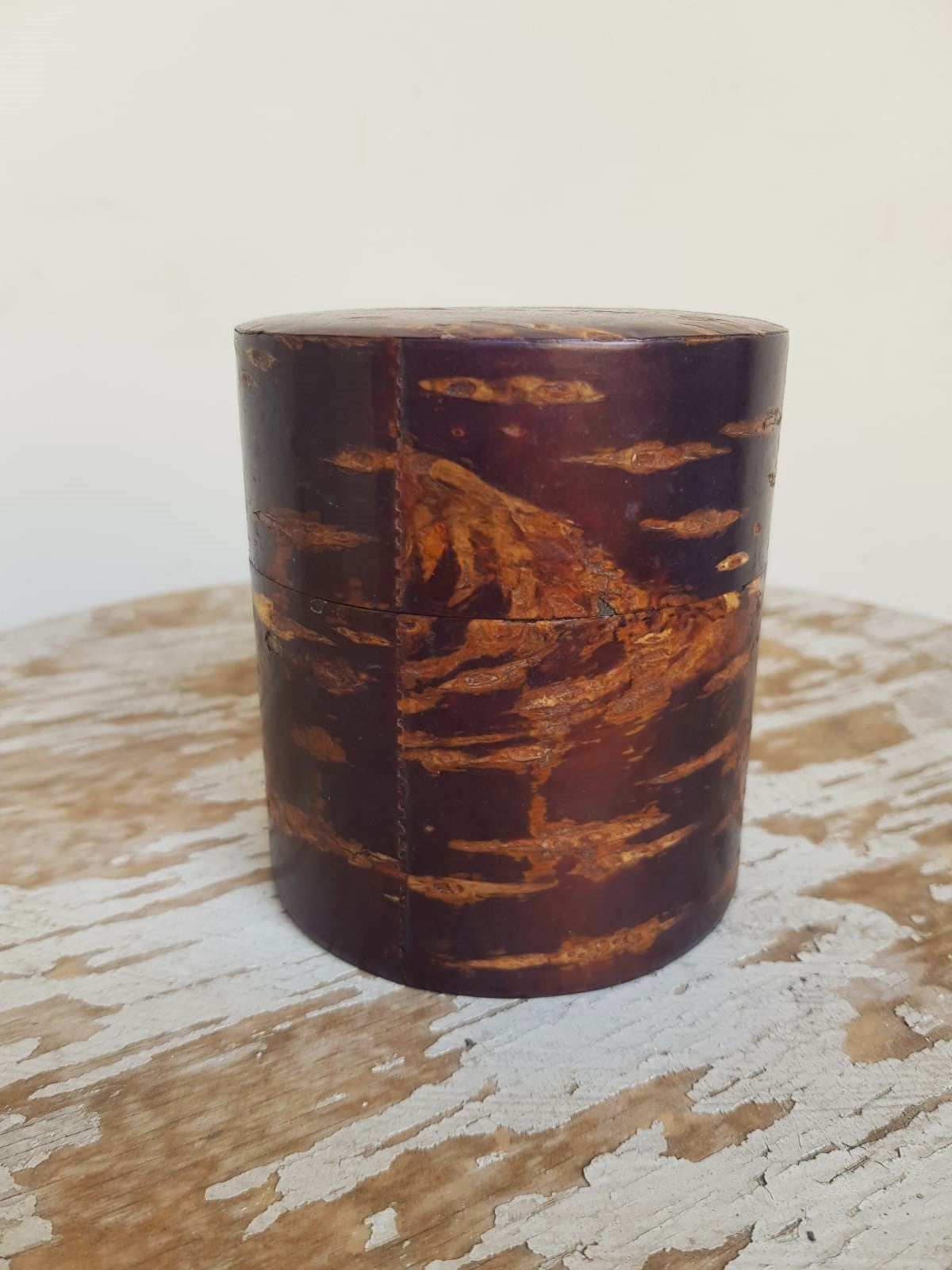 Traditional Handmade Japanese Kabazaiku Tea Container, 20th Century