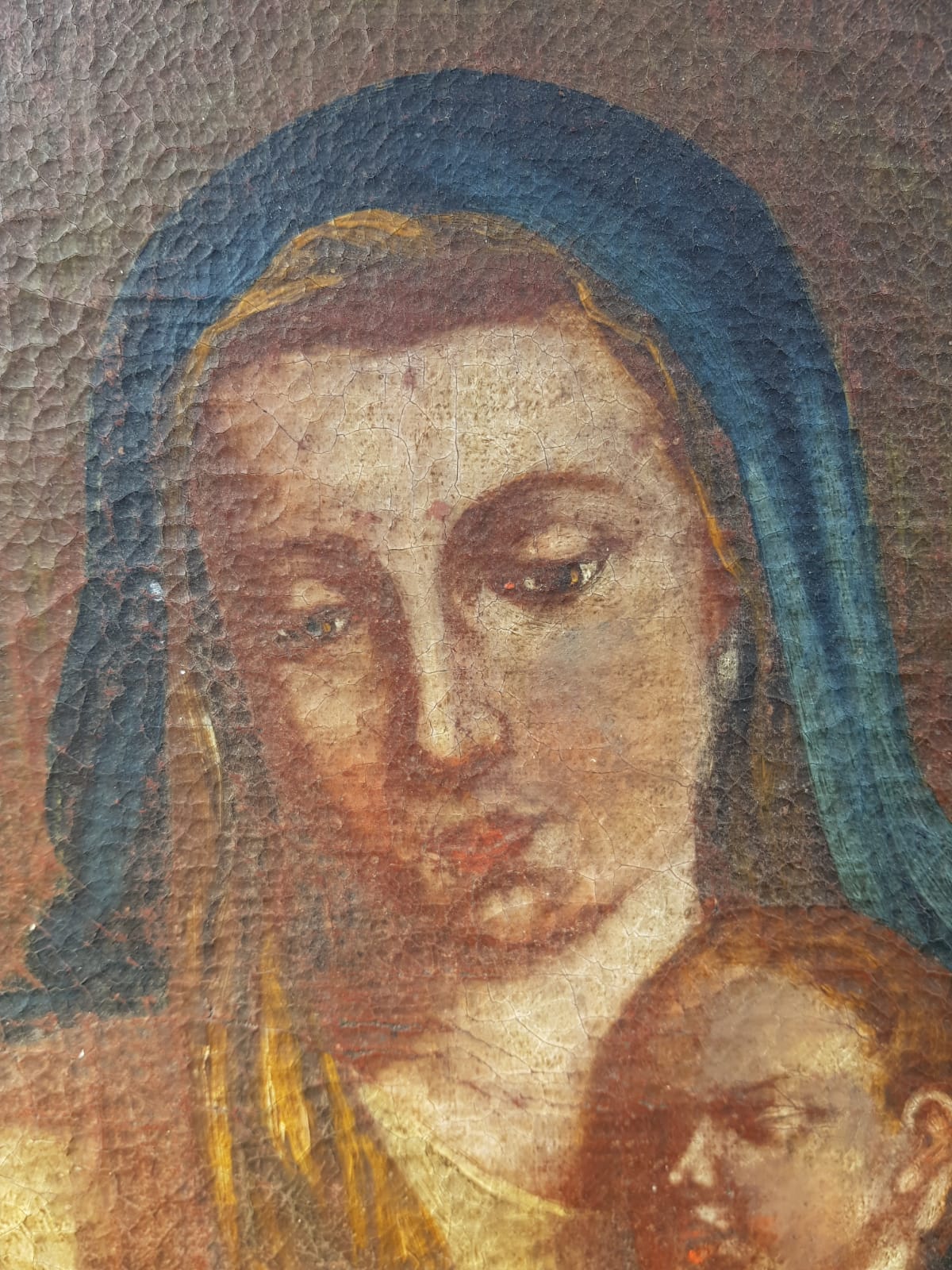 18th Century Bohemian School – "Madonna & Child" Devotional Oil on Canvas