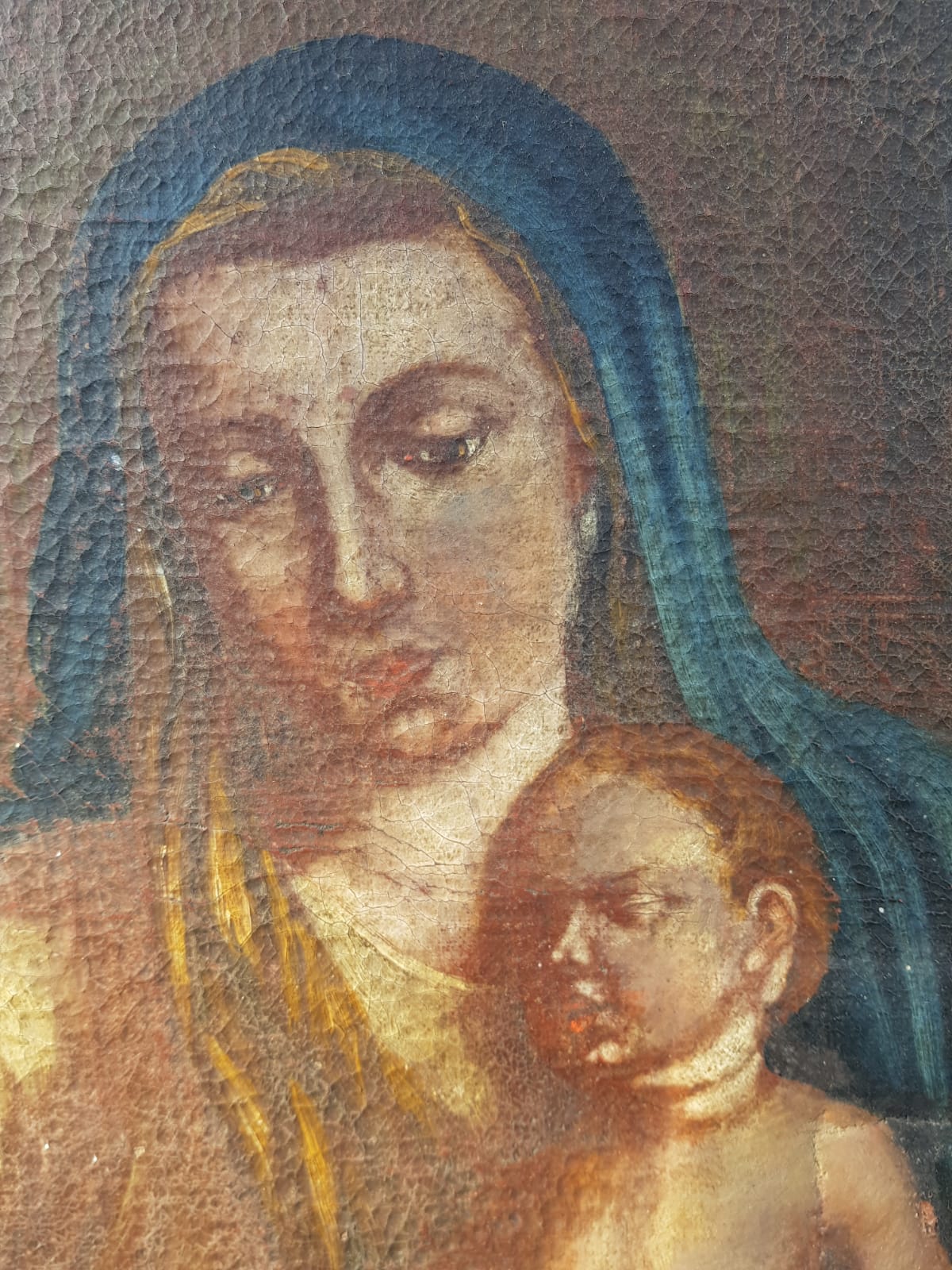 18th Century Bohemian School – "Madonna & Child" Devotional Oil on Canvas