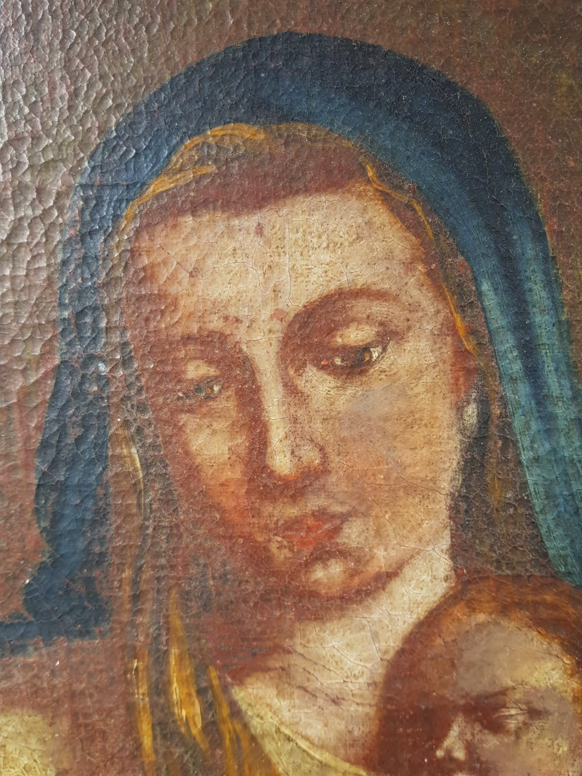 18th Century Bohemian School – "Madonna & Child" Devotional Oil on Canvas