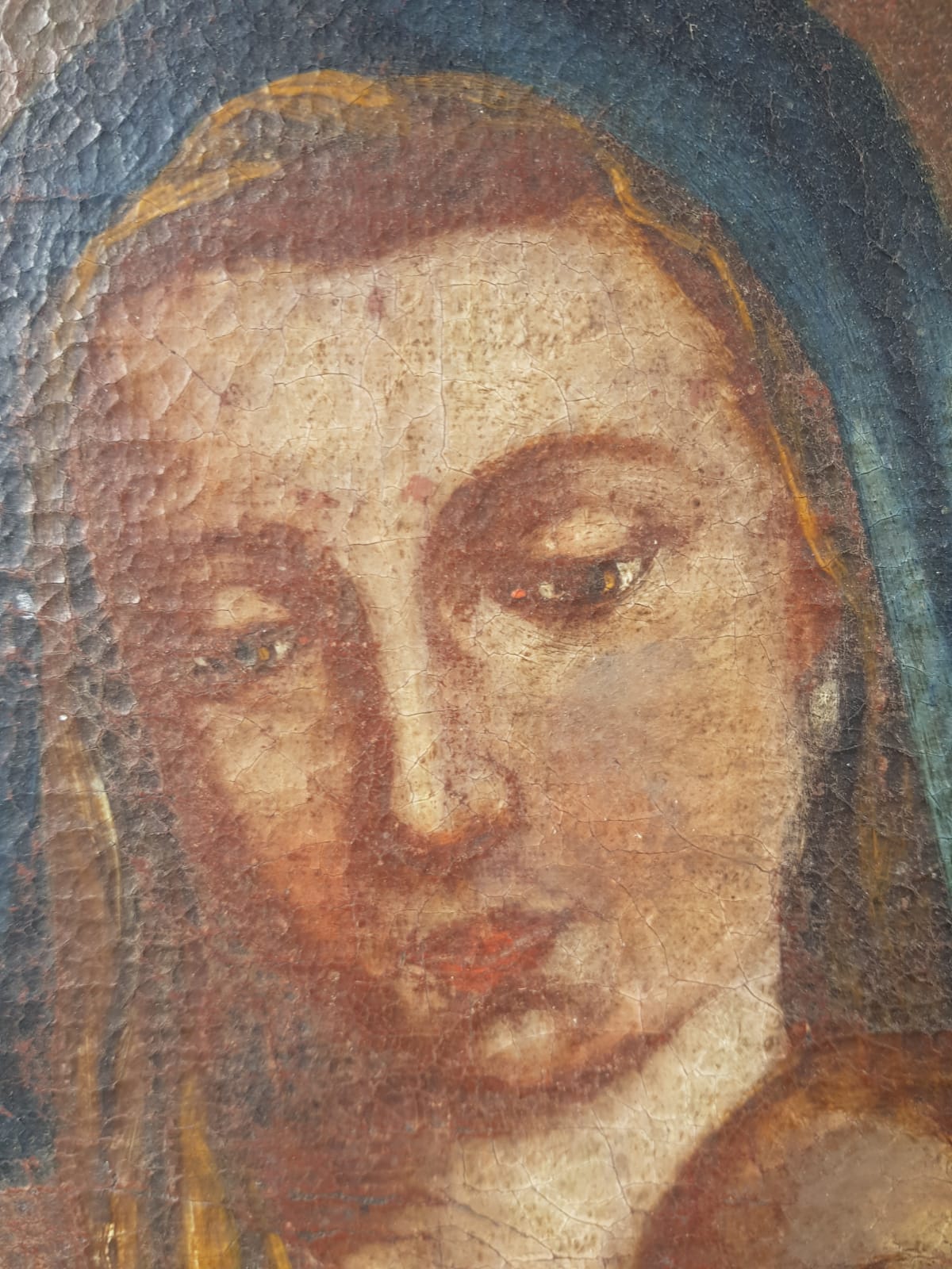 18th Century Bohemian School – "Madonna & Child" Devotional Oil on Canvas