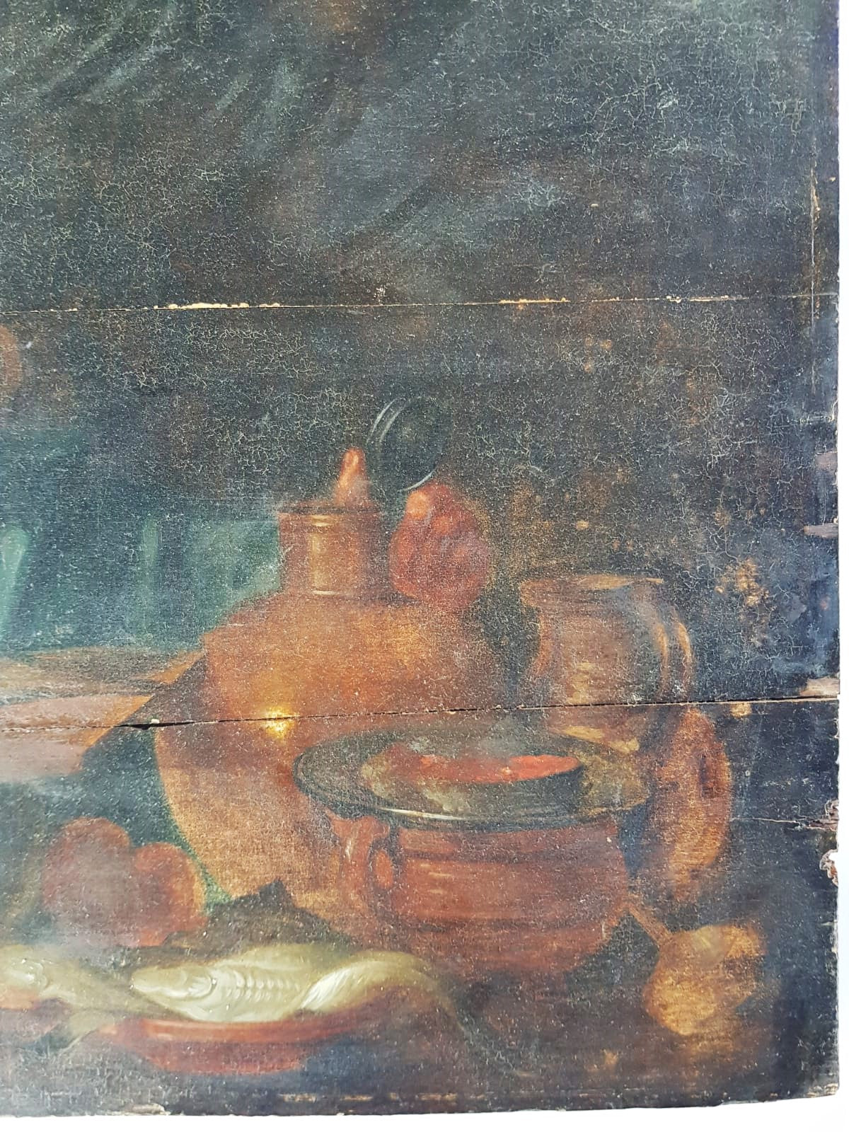 Dutch school (XVIII), manner of Willem van Mieris - Genre Scene with Fishmonger