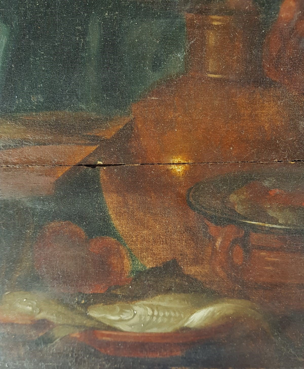 Dutch school (XVIII), manner of Willem van Mieris - Genre Scene with Fishmonger