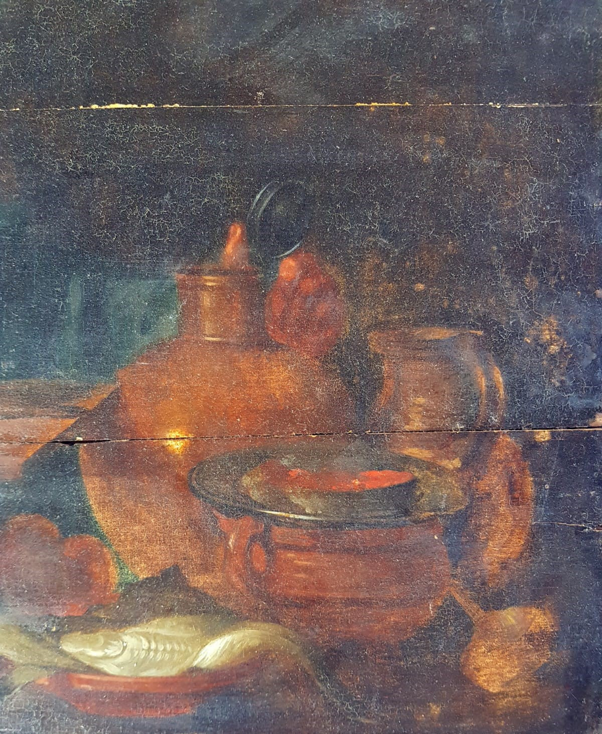 Dutch school (XVIII), manner of Willem van Mieris - Genre Scene with Fishmonger