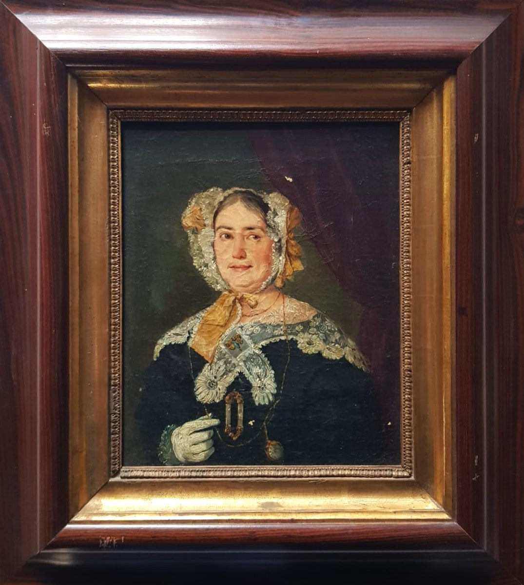 Portrait of Juana de Díaz y de Collar" – 19th Century, Spanish School, Oil on Canvas