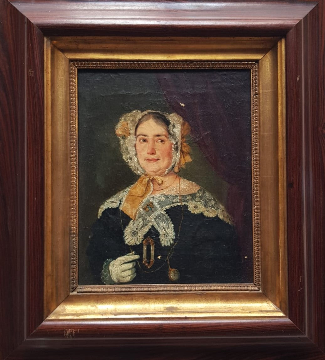 Portrait of Juana de Díaz y de Collar" – 19th Century, Spanish School, Oil on Canvas