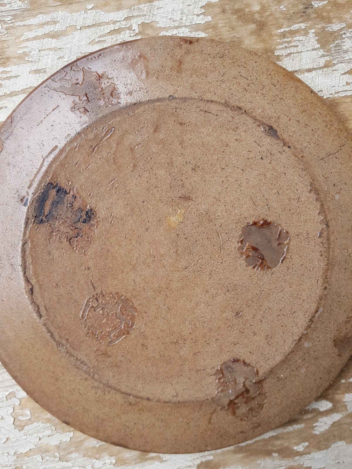 Antique Japanese Seto Ware "Andon-zara" (Oil Plate) – Edo Period (19th Century)