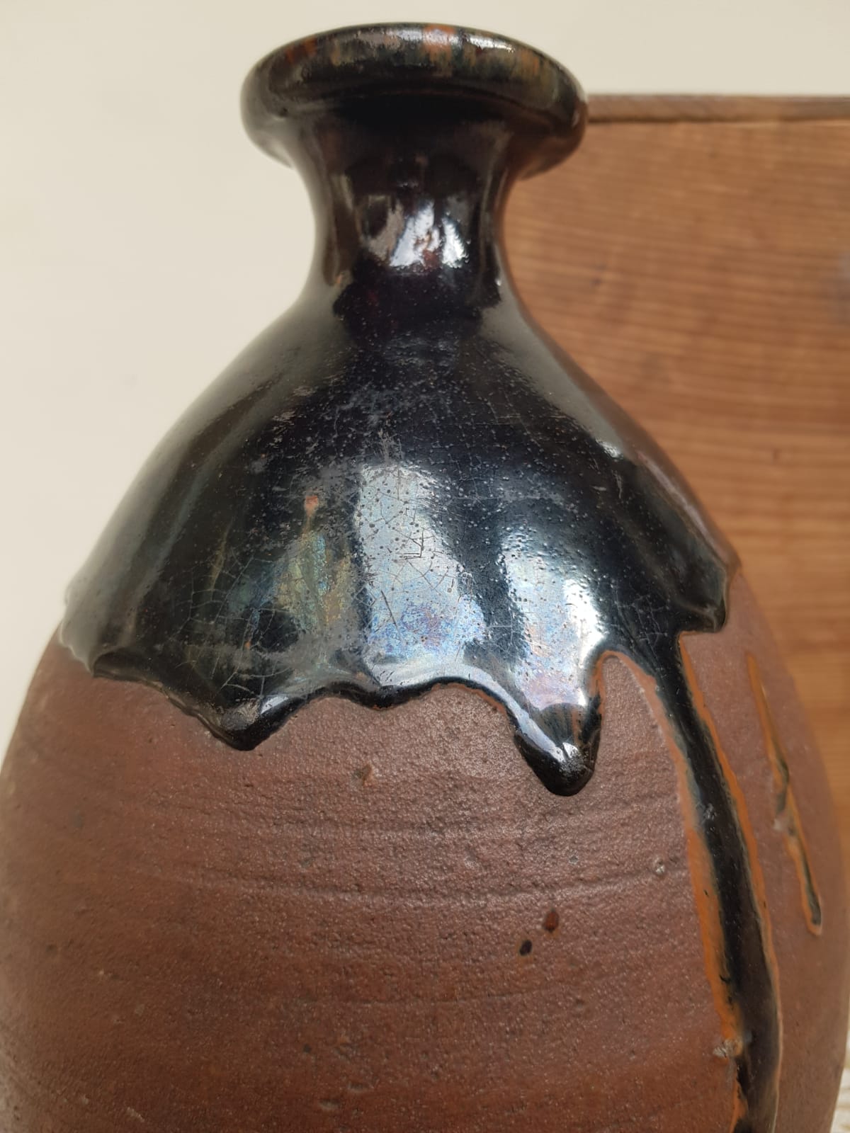 Antique Japanese Ko-Seto Ware "Tokkuri" Sake Bottle