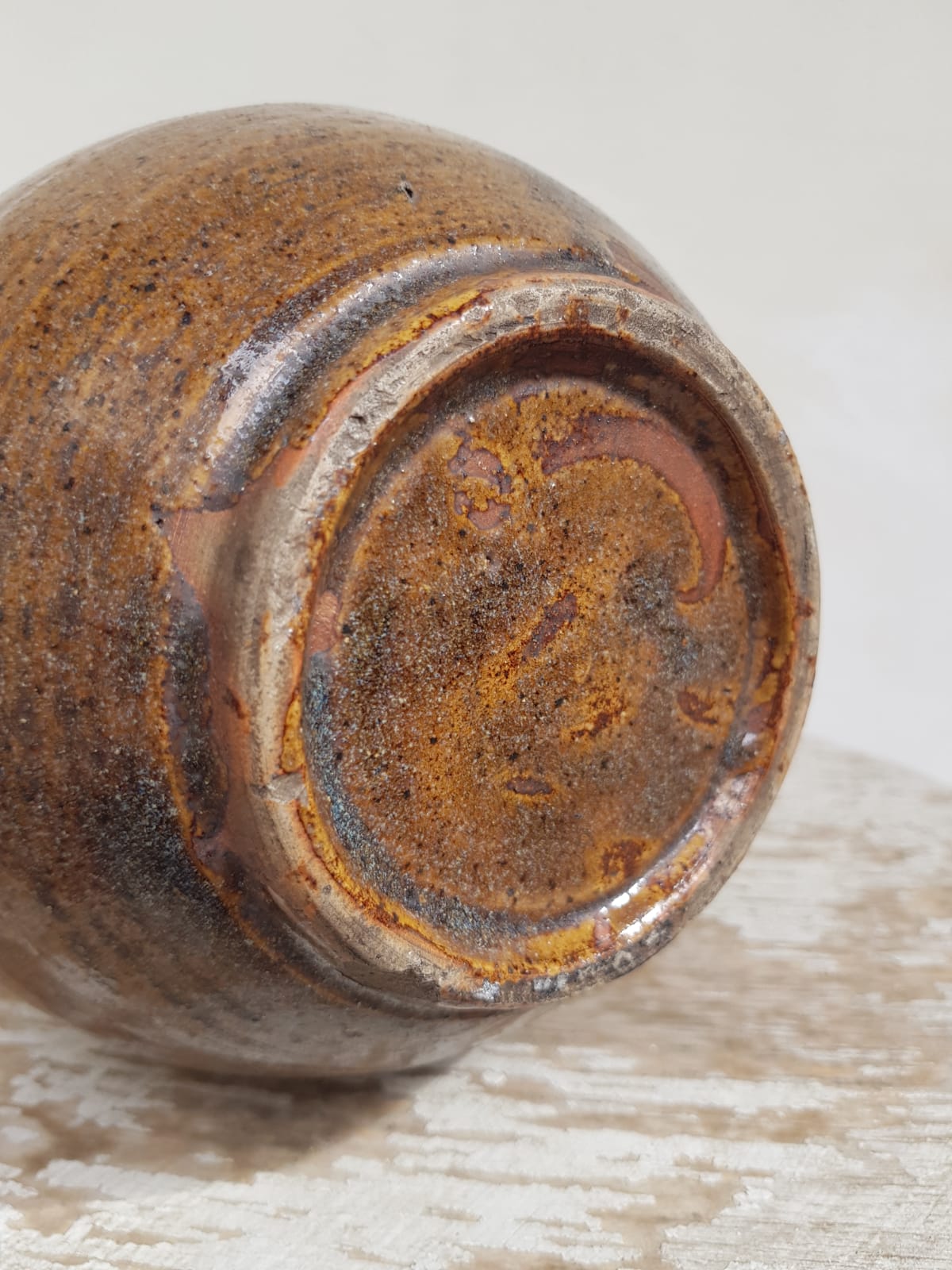 Vintage Japanese Bizen Ware Tokkuri Sake Bottle - Rustic Earthy Drip Glaze - Wabi-Sabi Studio Pottery