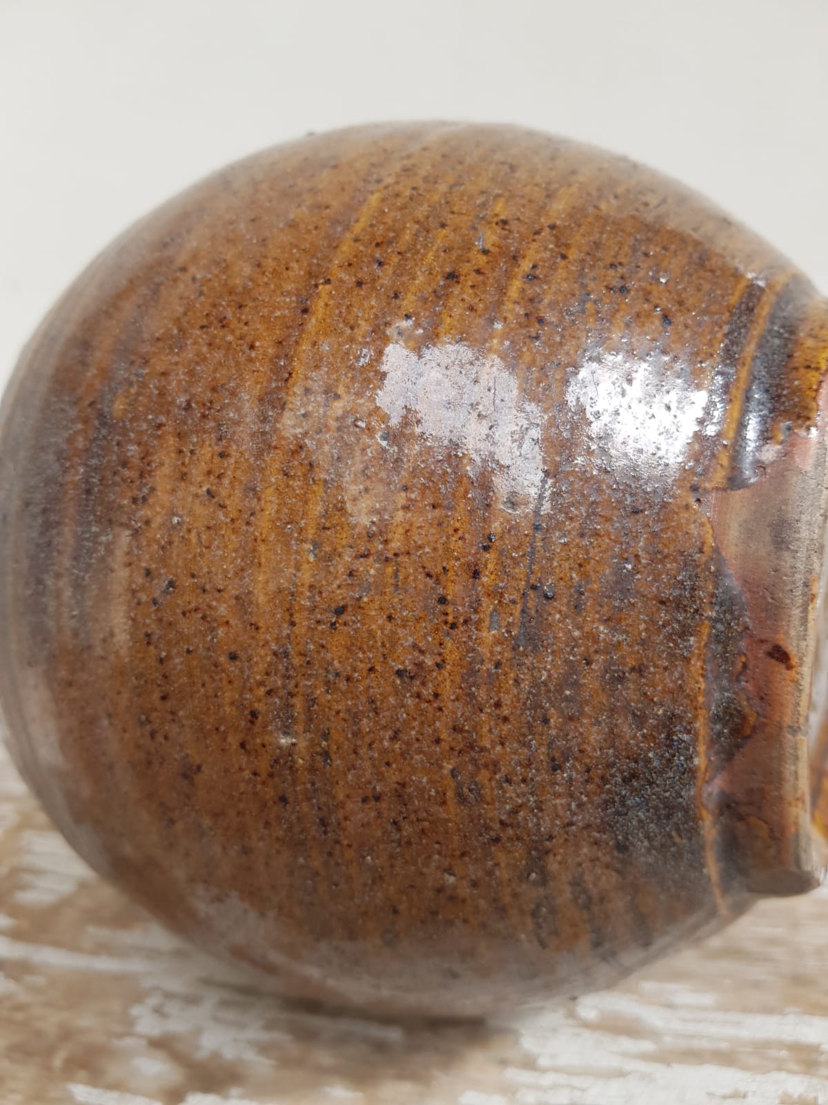 Vintage Japanese Bizen Ware Tokkuri Sake Bottle - Rustic Earthy Drip Glaze - Wabi-Sabi Studio Pottery