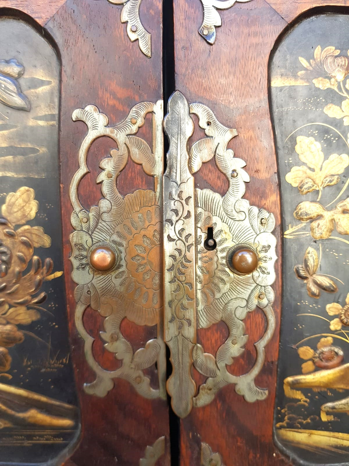 Antique Japanese Yosegi-Zaiku Kodansu Cabinet, Meiji Period, 19th Century