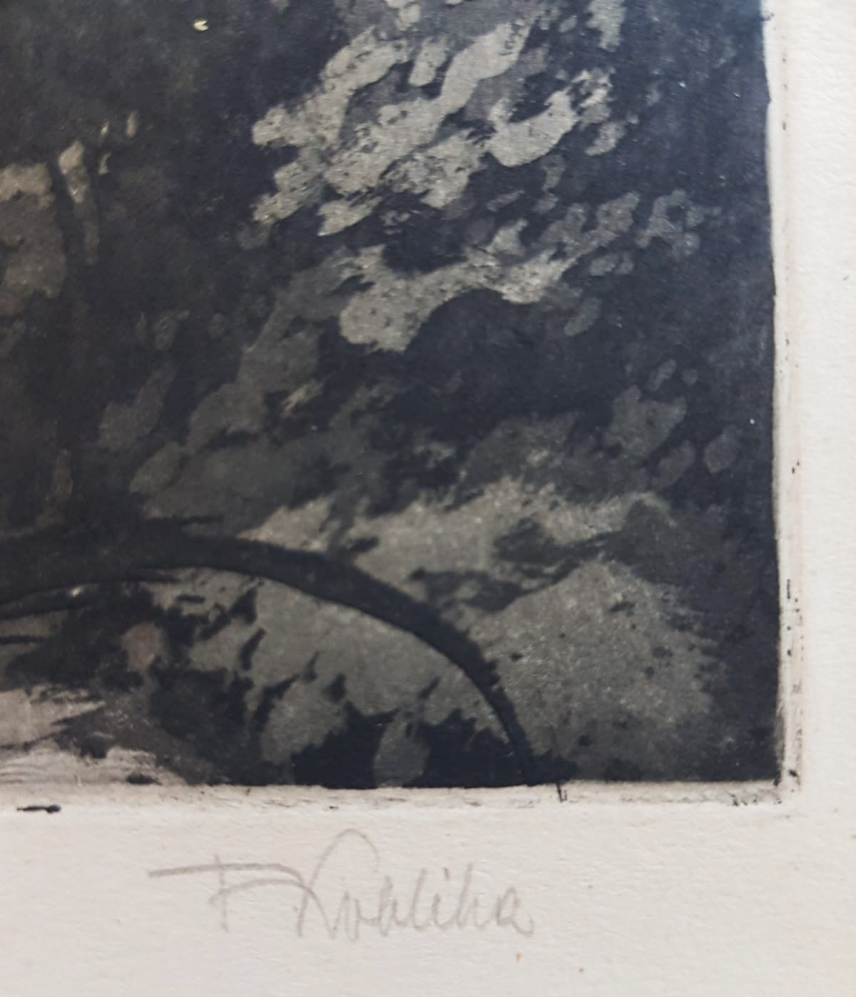 František Kobliha – "Dragon in the Mountains" – Original Signed Aquatint, Czechoslovakia, 1930s