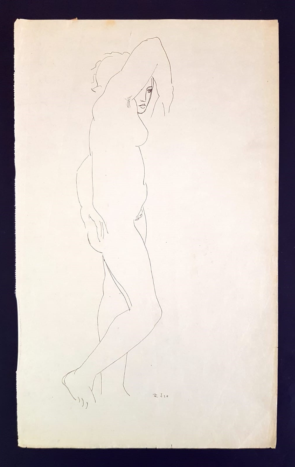 Charlotte Schrotter Radnitz (Lotte Frumi, 1899 - 1986)), An Avant-Garde Linear Female Nude Study, Czechoslovakia, 1926
