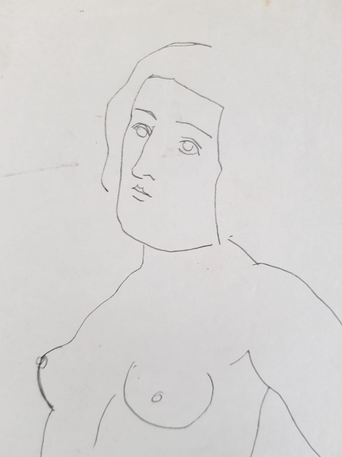 Charlotte Schrotter - Radnitz (Lotte Frumi 1899 - 1986), An Avant-Garde Linear Female Nude Study, Czechoslovakia, 1926