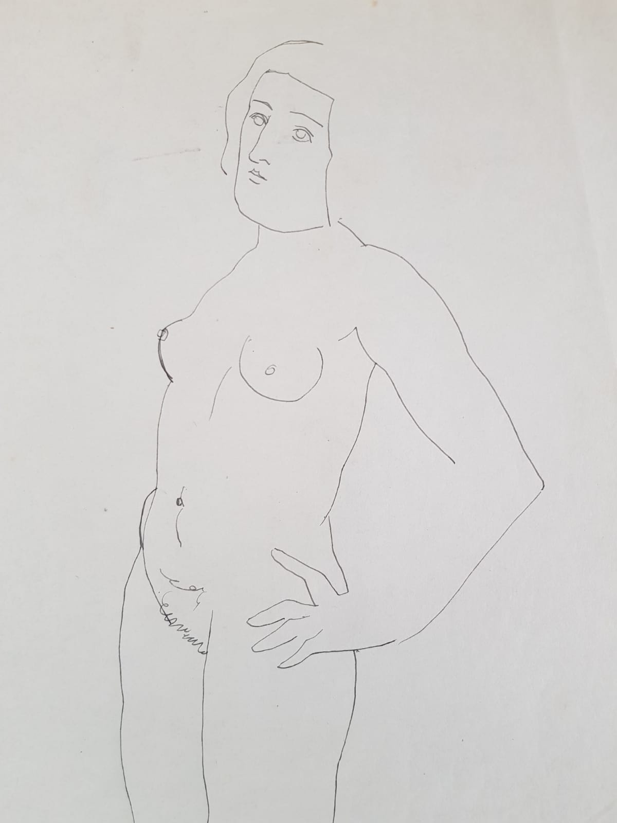 Charlotte Schrotter - Radnitz (Lotte Frumi 1899 - 1986), An Avant-Garde Linear Female Nude Study, Czechoslovakia, 1926