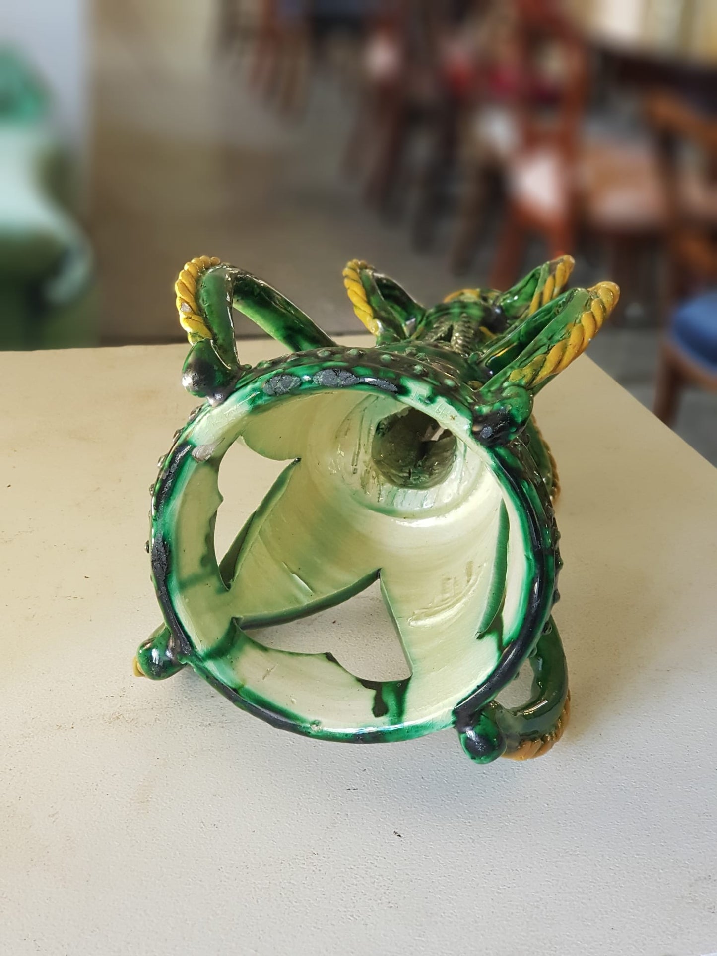 Hedingham Pottery Candlestick by Edward Bingham, England 1890