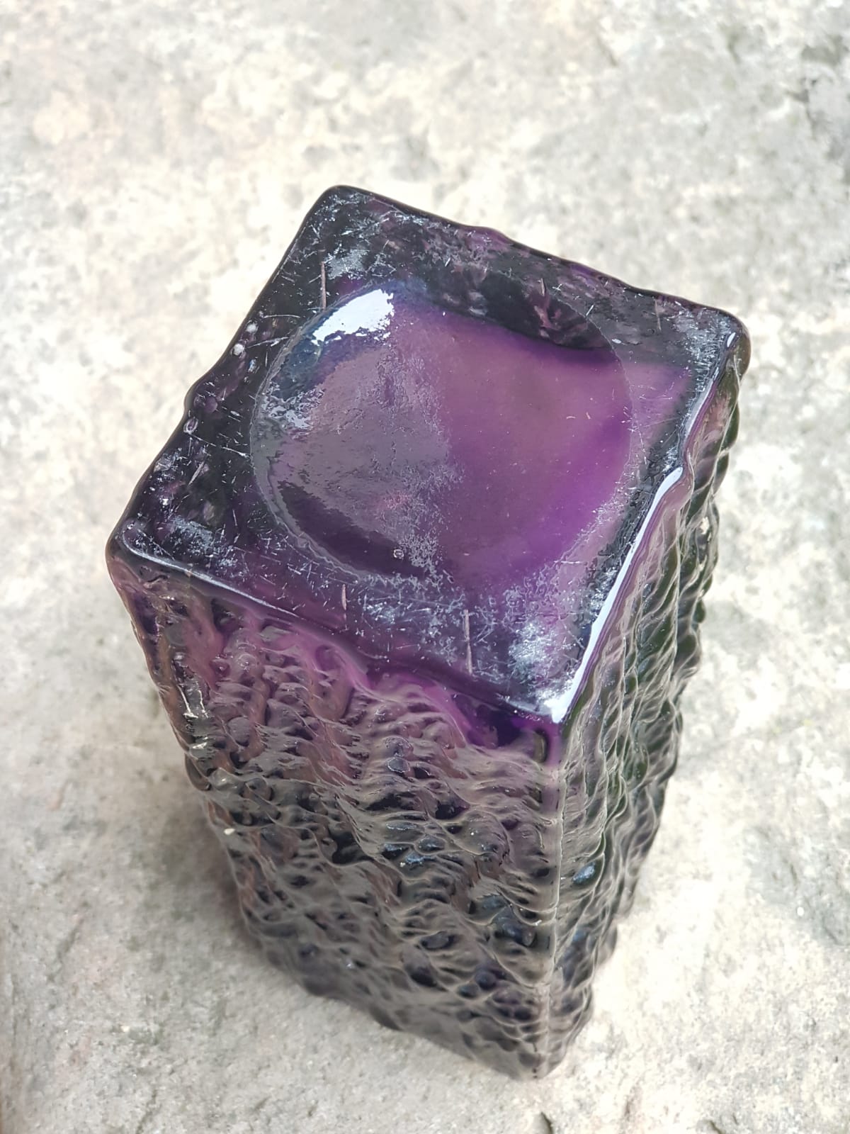 Whitefriars Aubergine "bark"  Vase  by Geoffrey Baxter